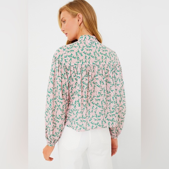 NWT The Shirt by Rochelle Behrens Pink and Green Print Logan Shirt - Picture 4 of 11